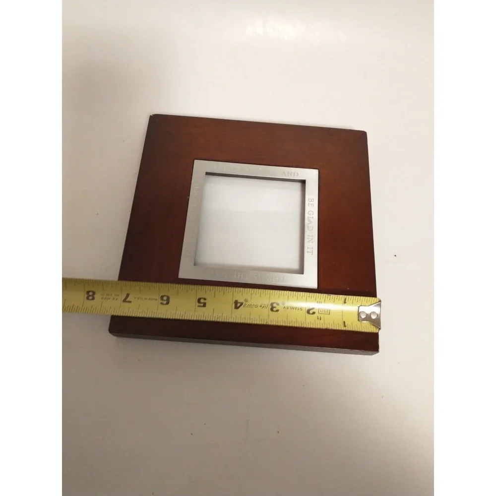 Vintage Religious Psalm 118:24 Picture Frame 3.25 x 3.25 Inch Thick Wood Outline